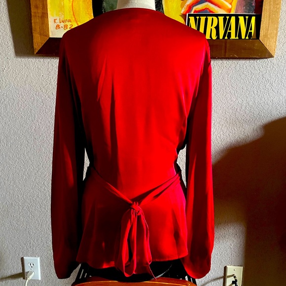 Pretty red blouse. Perfect for Christmas. - Picture 2 of 3